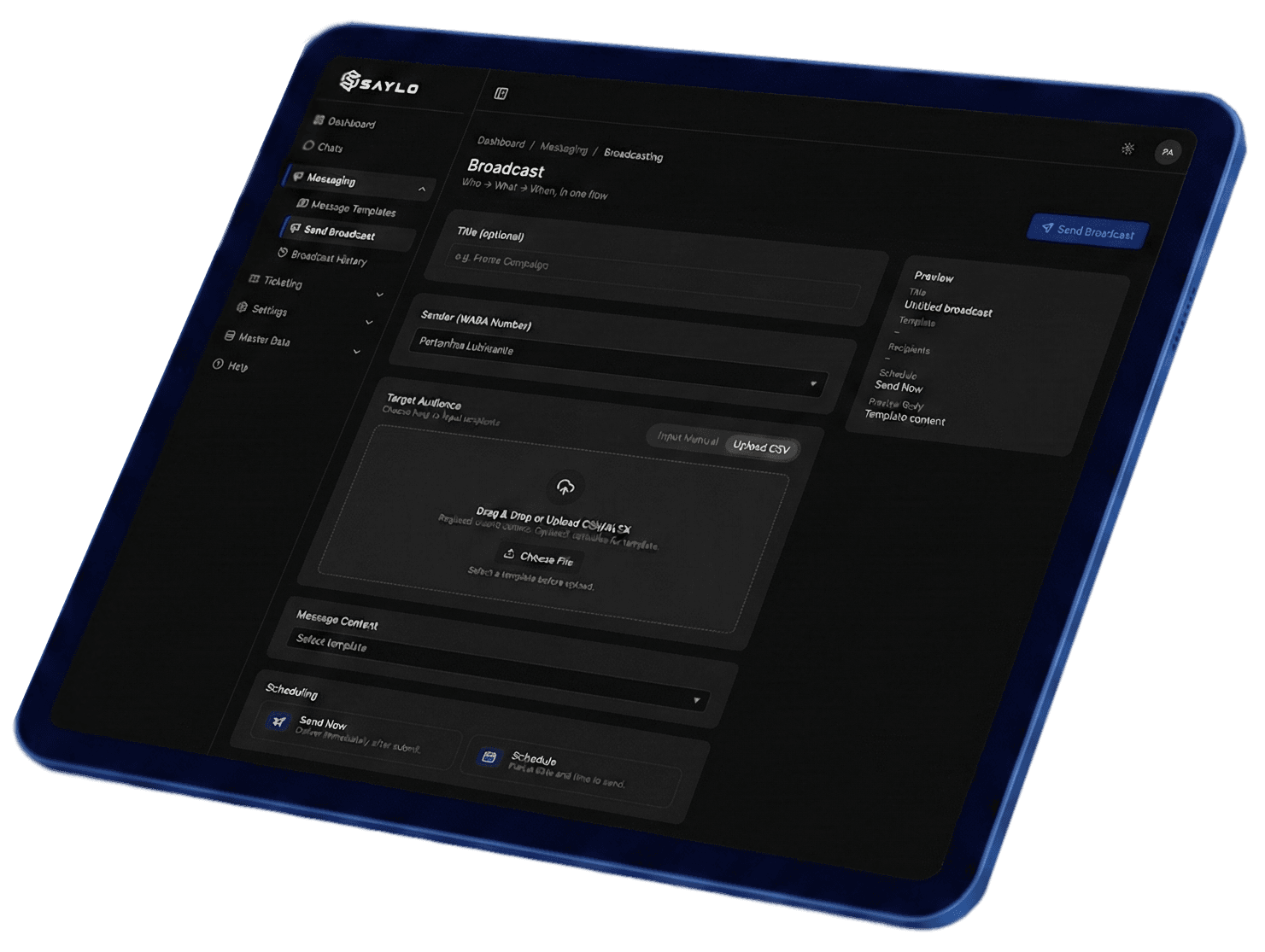 SAYLO dashboard preview